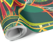 Tribal geometrische Sunburst Afro-Amerikaanse gesc Cadeaupapier (Rol Hoek)