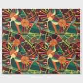Tribal geometrische Sunburst Afro-Amerikaanse gesc Cadeaupapier (Vlak)