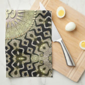 Tribal Geometry Black Gold om Cloth Banner Theedoek (Quarter Fold)