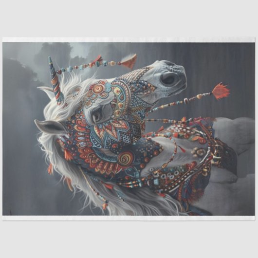 Tribal geschilderd Amerikaans Indiaas Digitaal Dec Tissuepapier (Voorkant)