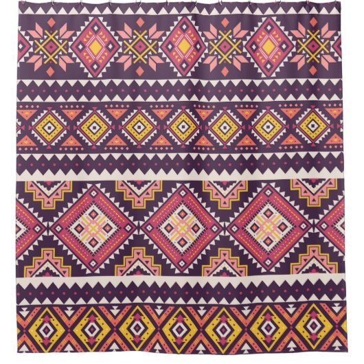 Tribal gestreepte, geometrische naadloze patroon. douchegordijn (Voorkant)