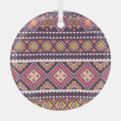 Tribal gestreepte, geometrische naadloze patroon. glas ornament (Voorkant)