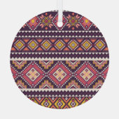 Tribal gestreepte, geometrische naadloze patroon. glas ornament (Achterkant)