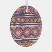 Tribal gestreepte, geometrische naadloze patroon. glas ornament (Voorkant Rechts)