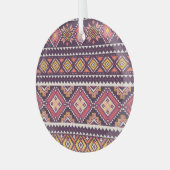 Tribal gestreepte, geometrische naadloze patroon. glas ornament (Voorkant links)