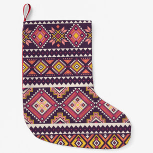 Tribal gestreepte, geometrische naadloze patroon. kleine kerstsok
