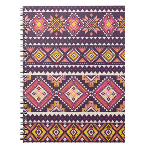 Tribal gestreepte, geometrische naadloze patroon. notitieboek