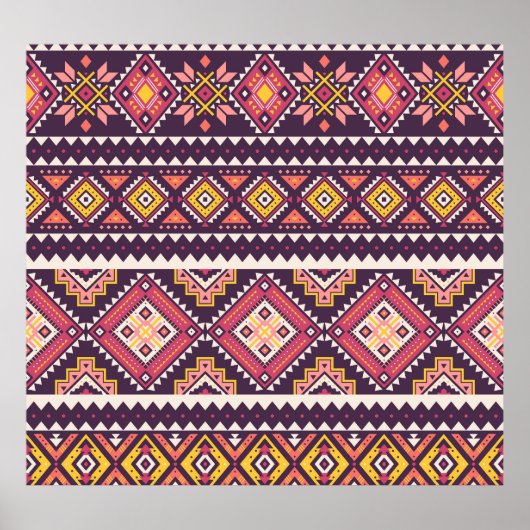 Tribal gestreepte, geometrische naadloze patroon. poster (Voorkant)
