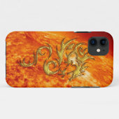 Tribal Gold Dragon & Burning Sun iPhone Case (Achterkant (horizontaal))