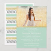Tribal Gold Glitter Afstuderen Kaart (Voorkant / Achterkant)