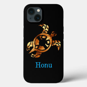 Tribal Gold Hawaiian Zee Turtle on Black Case-Mate iPhone Case