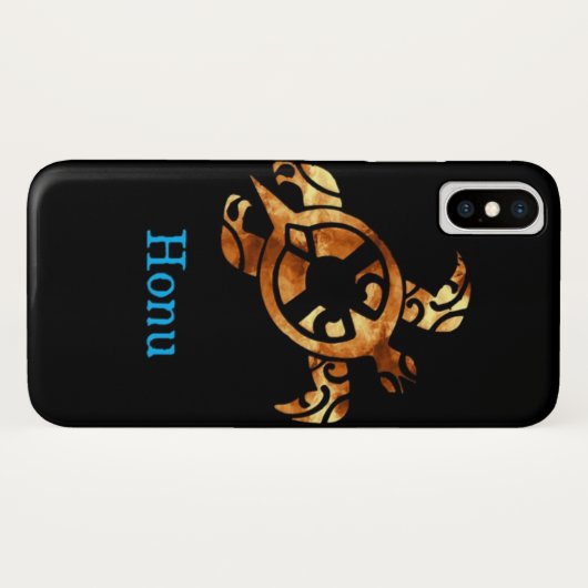 Tribal Gold Hawaiian Zee Turtle on Black Case-Mate iPhone Case (Achterkant (horizontaal))