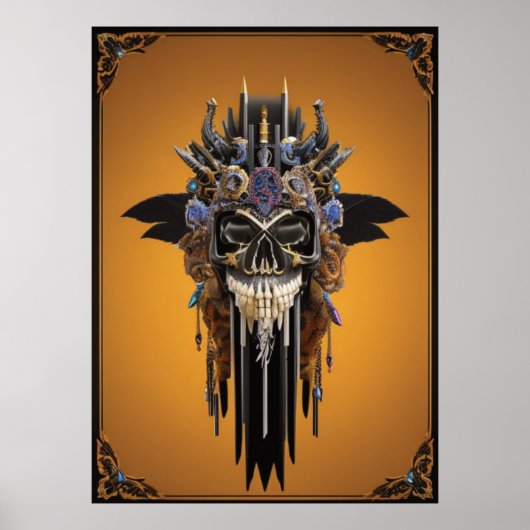 Tribal Gothic Skull Poster (Voorkant)