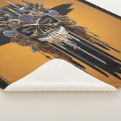 Tribal Gothic Skull Sherpa Blanket Deken (3/4)