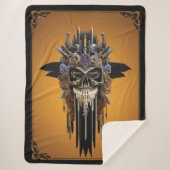 Tribal Gothic Skull Sherpa Blanket Sherpa Deken (Voorkant)