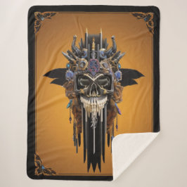 Tribal Gothic Skull Sherpa Blanket Sherpa Deken