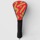 Tribal goud en rood golfheadcover (Voorkant)