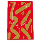 Tribal goud en rood medium cadeauzakje (Voorkant)