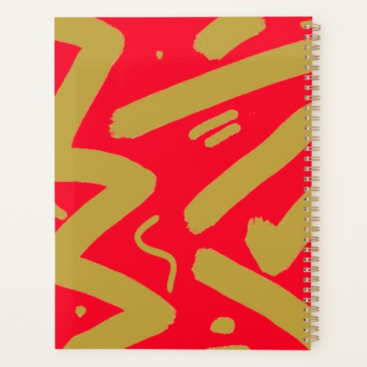 Tribal goud en rood planner (Achterkant)