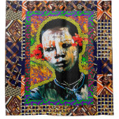 Tribal Grace: Afrocentrische kunst voor Bath & Bey Douchegordijn (Voorkant)
