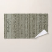 TRIBAL GRAY COPPER BOHEMIAN PATROON PERSONALISEERD BAD HANDDOEK (Handdoek)