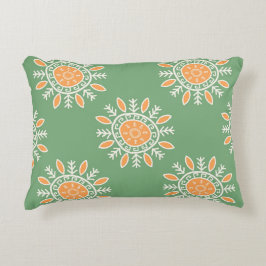 Tribal Green Peach Tas Accent Kussen