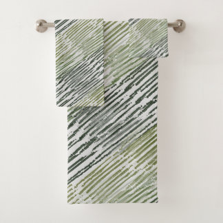 Tribal Green Stripes Abstract Pattern  Bad Handdoek