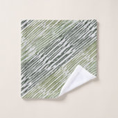 Tribal Green Stripes Abstract Pattern Bad Handdoek (Wasdoekje)