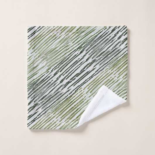 Tribal Green Stripes Abstract Pattern Bad Handdoek (Wasdoekje)