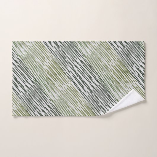 Tribal Green Stripes Abstract Pattern Bad Handdoek (Handdoek)