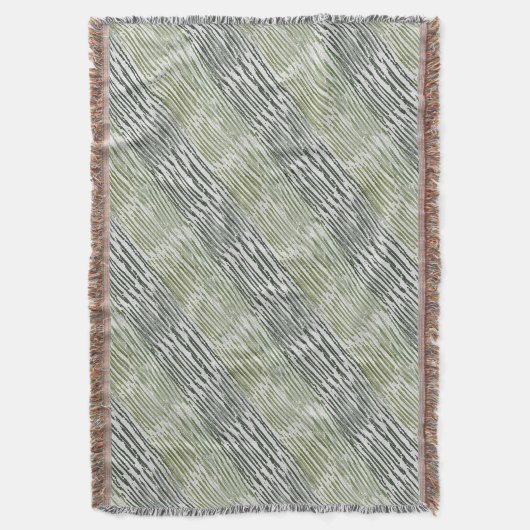 Tribal Green Stripes Abstract Pattern  Deken (Voorkant Verticaal)