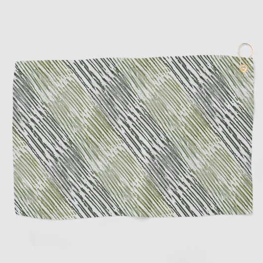 Tribal Green Stripes Abstract Pattern Golfhanddoek (Horizontaal)