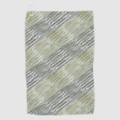Tribal Green Stripes Abstract Pattern Golfhanddoek (Voorkant)