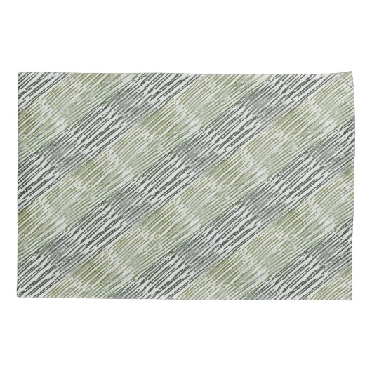 Tribal Green Stripes Abstract Pattern  Kussensloop (Achterkant-Links)