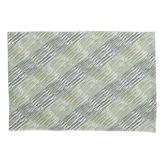 Tribal Green Stripes Abstract Pattern  Kussensloop (Voorkant-Links)