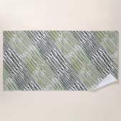 Tribal Green Stripes Abstract Pattern Strandlaken (Voorkant)