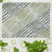 Tribal Green Stripes Abstract Pattern Theedoek (Gevouwen)