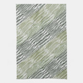 Tribal Green Stripes Abstract Pattern Theedoek (Verticaal)