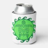 Tribal Green Zee Turtle Blikjeskoeler (Blikje Voorkant)