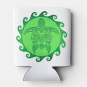 Tribal Green Zee Turtle Blikjeskoeler (Achterkant)