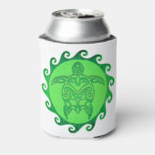 Tribal Green Zee Turtle Blikjeskoeler (Blikje Achterkant)