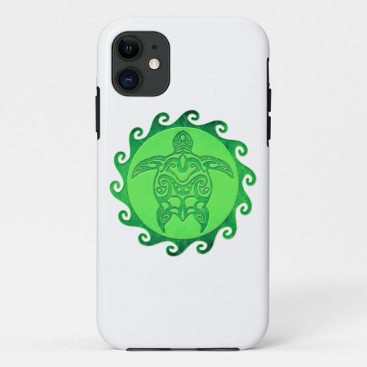 Tribal Green Zee Turtle Case-Mate iPhone Case (Achterkant)
