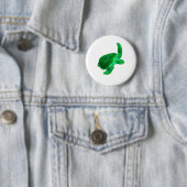 Tribal Green Zee Turtle Ronde Button 5,7 Cm (In situ)
