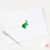Tribal Green Zee Turtle Ronde Sticker (Envelop)