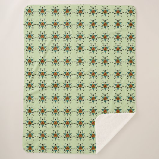 Tribal Green Zen Sherpa Deken (Voorkant)