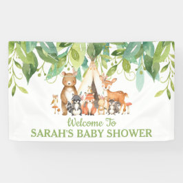 Tribal groen bosdieren welkom achtergrond spandoek