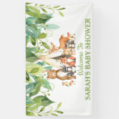 Tribal groen bosdieren welkom achtergrond spandoek (Verticaal)