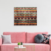 Tribal Grunge: Etno Retro Patroon Canvas Afdruk (Insitu (Woonkamer))