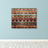 Tribal Grunge: Etno Retro Patroon Canvas Afdruk (Insitu (Houten vloer))
