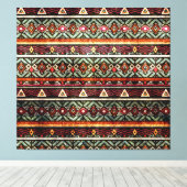 Tribal Grunge: Etno Retro Patroon Canvas Afdruk (Insitu (Houten vloer))